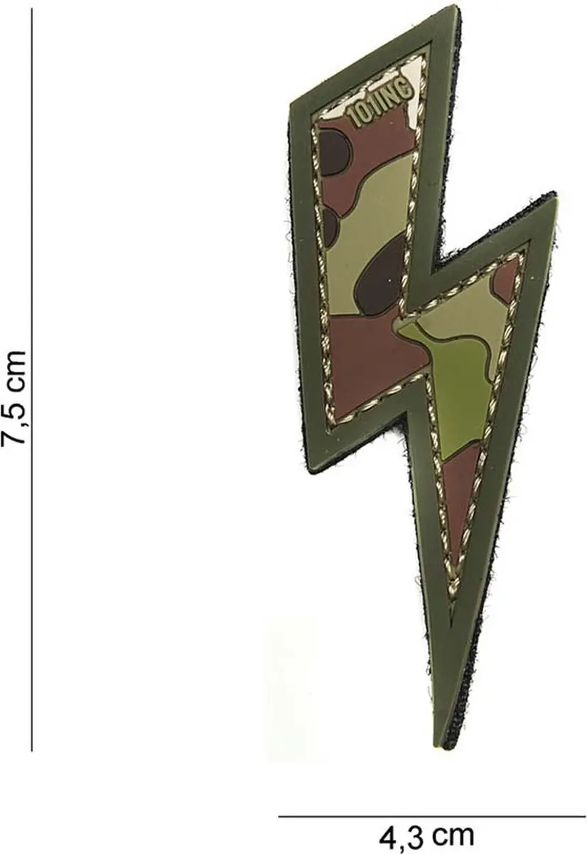 Embleem 3D PVC Bliksem multi