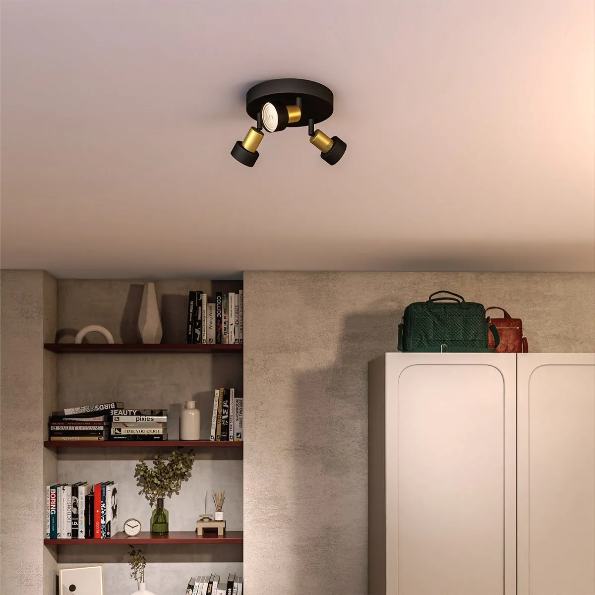 Philips Conduit Opbouwspot 3x GU10 Warmwit - Zwart/Goud - afbeelding 6 van 6