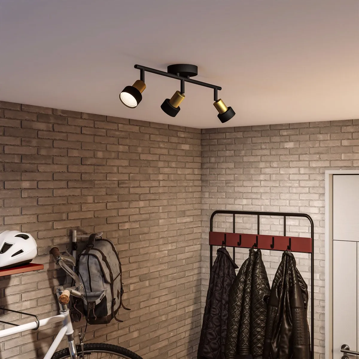 Philips Conduit Opbouwspot 3x GU10 Warmwit - Zwart/Goud