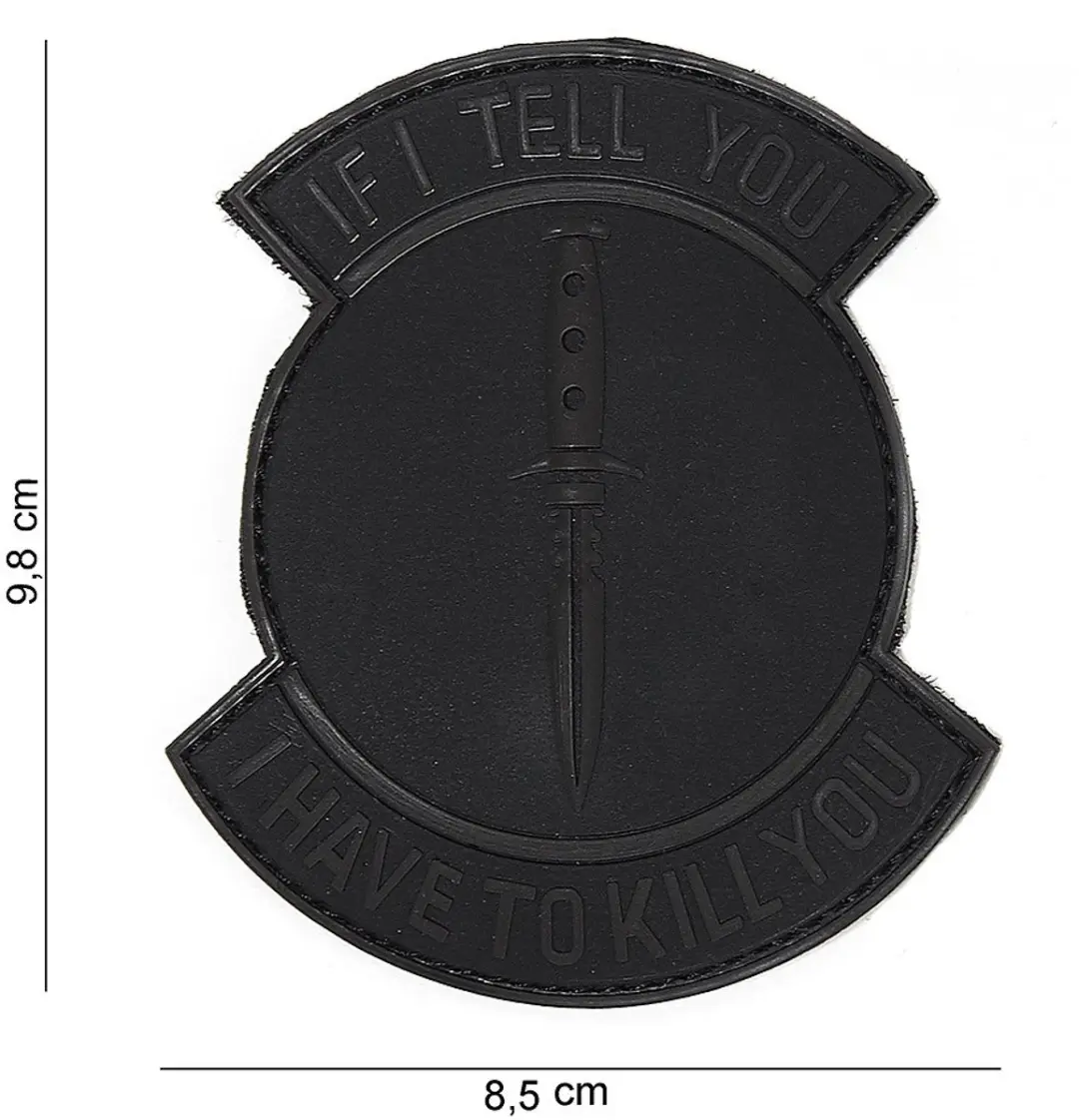 Embleem 3D PVC If I Tell You Zwart