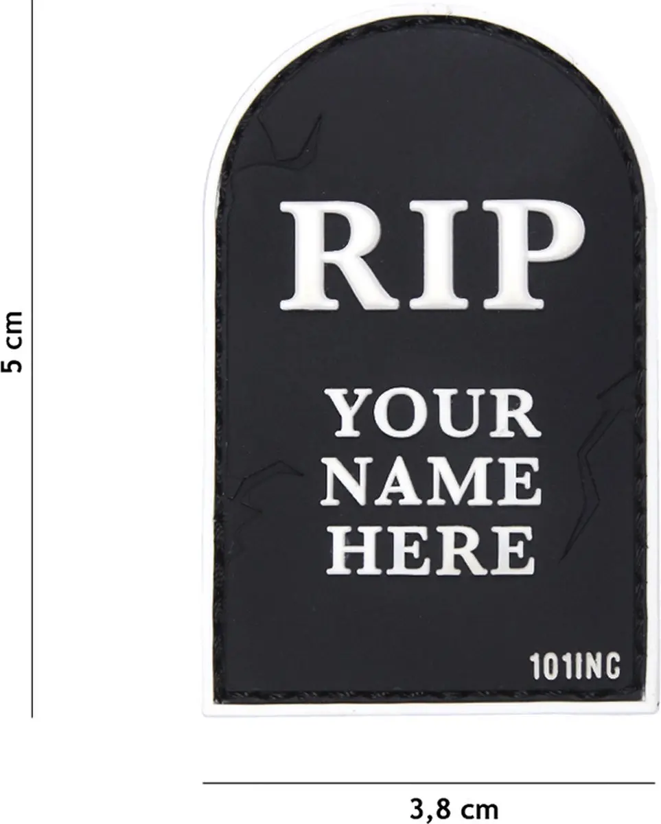 Embleem 3D PVC RIP zwart