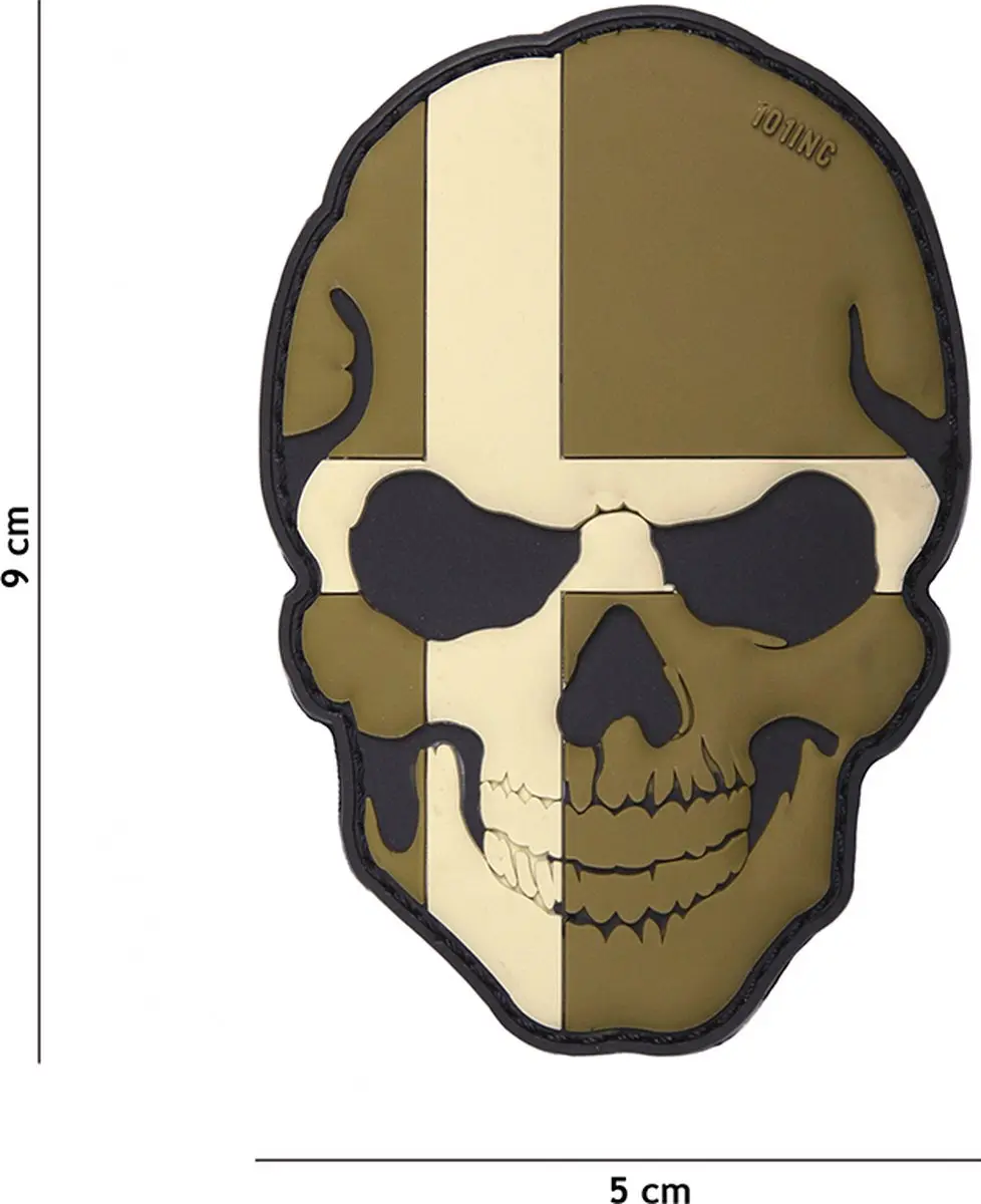 Embleem 3D PVC Skull Denemarken subdued