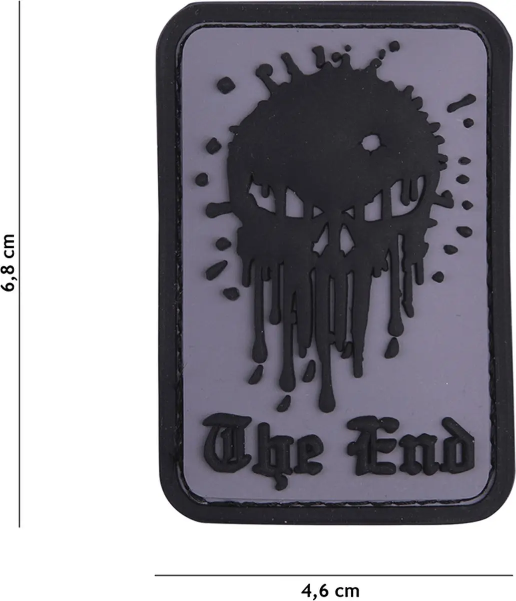 Embleem 3D PVC Skull the end grijs