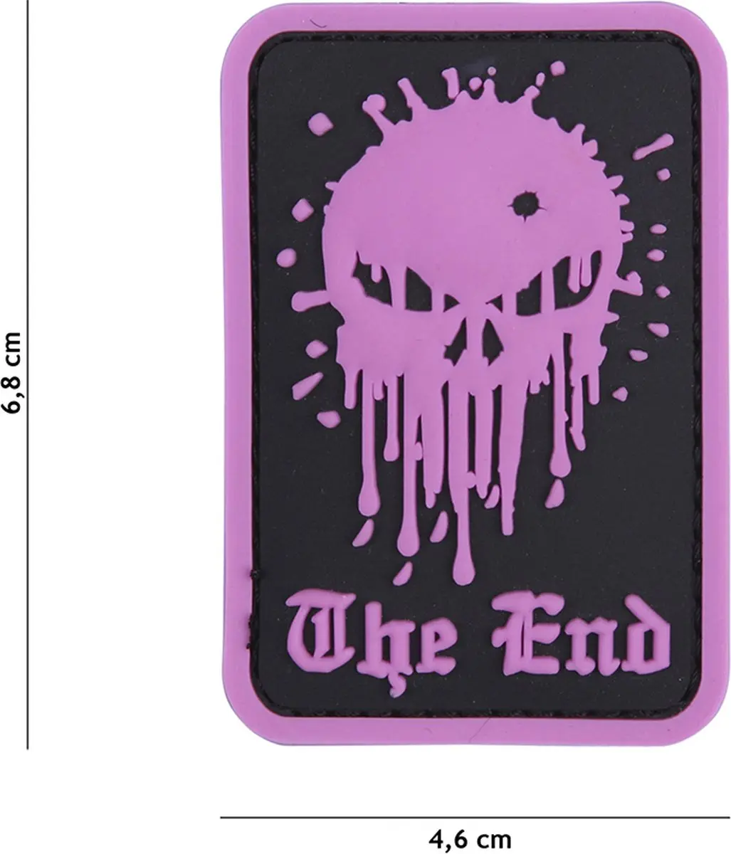 Embleem 3D PVC Skull the end roze