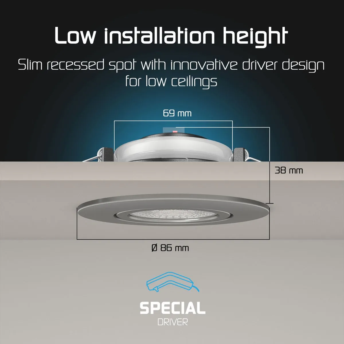 Ledvion - 6x LED Inbouwspot - Nikkel - 3W - CCT 2200K-4000K - Ø86mm - Dimbaar - RVS - IP65