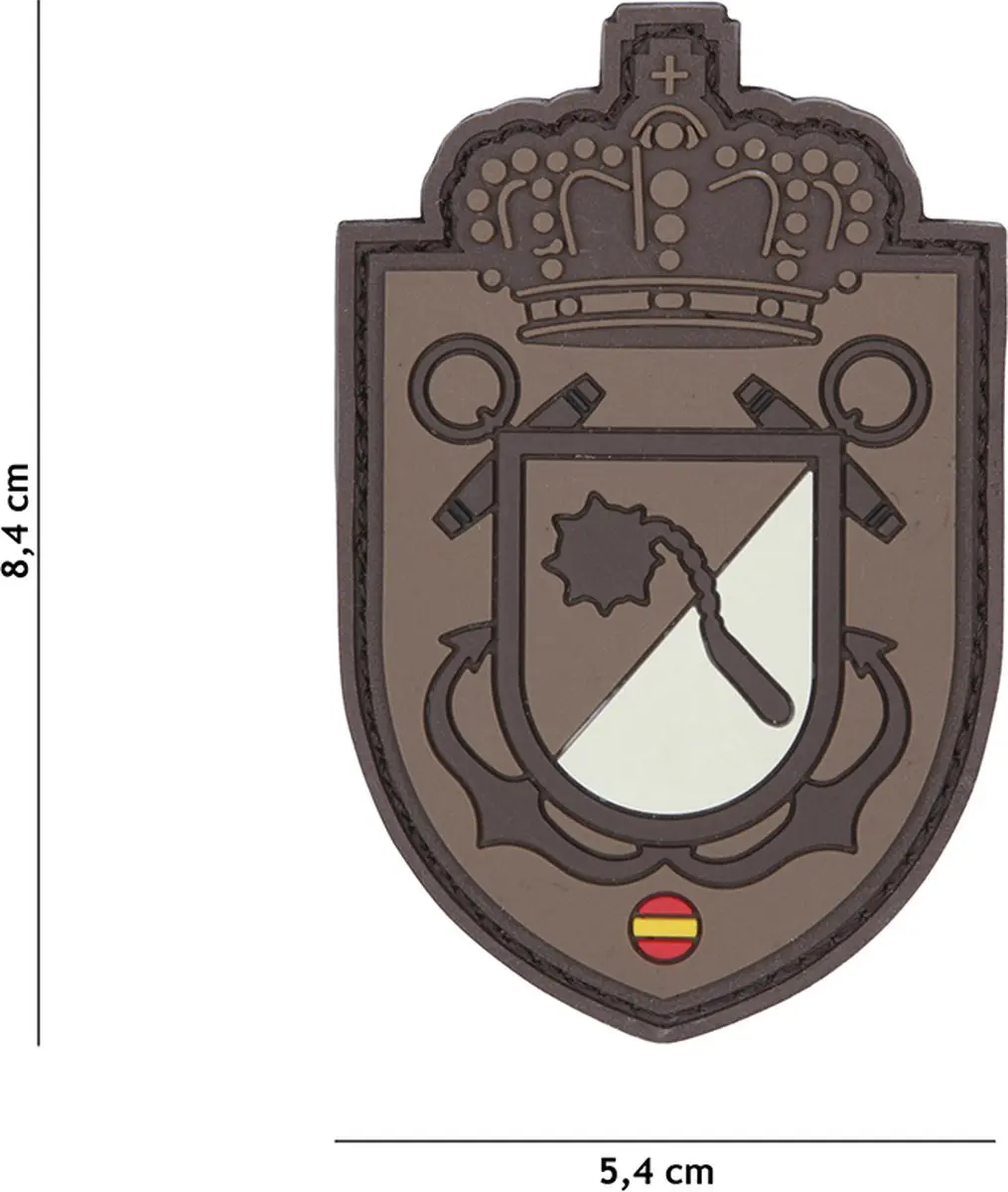 Embleem 3D PVC Spaanse kroon schild bruin