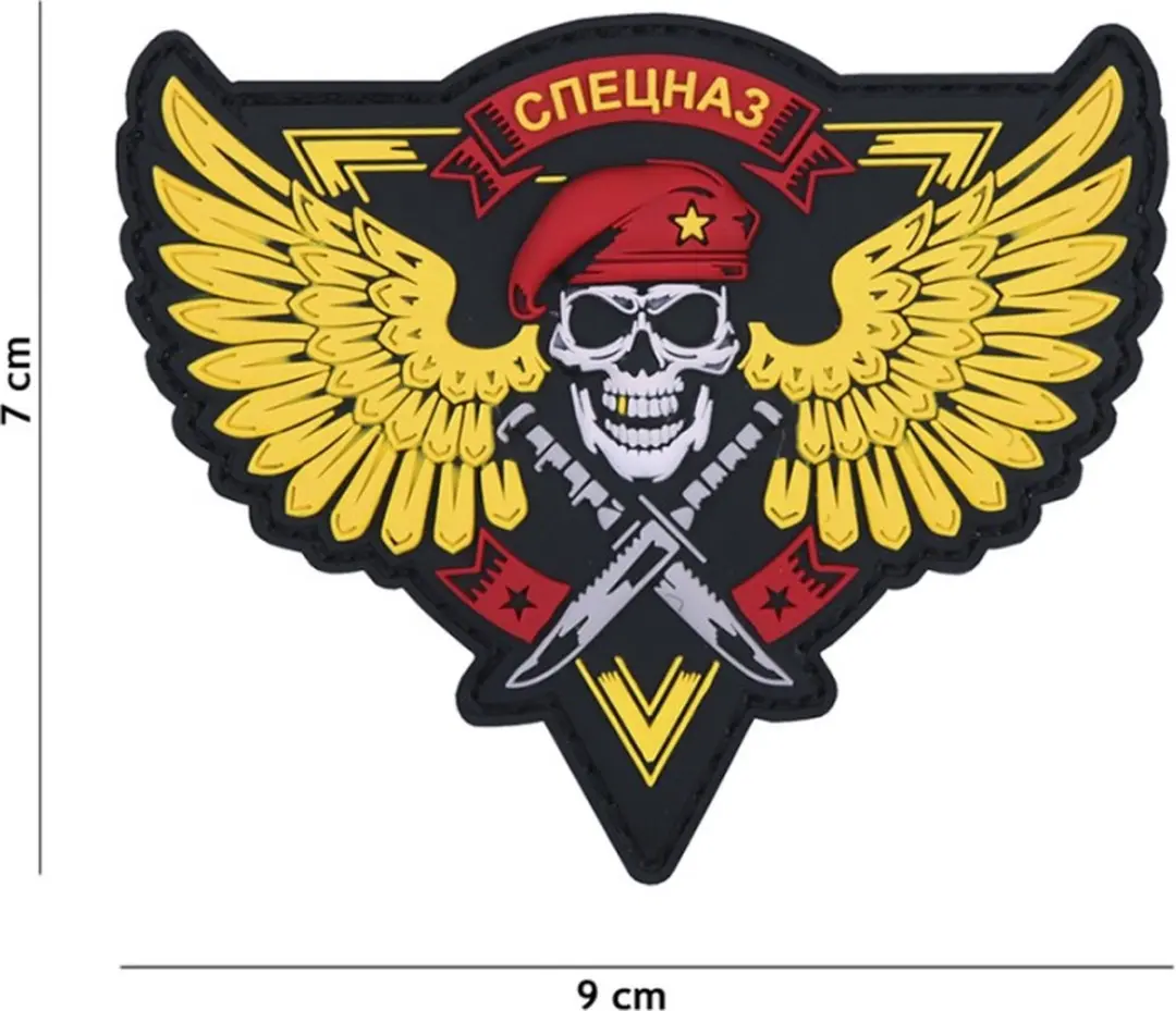 Embleem 3D PVC Spetsnaz skull geel
