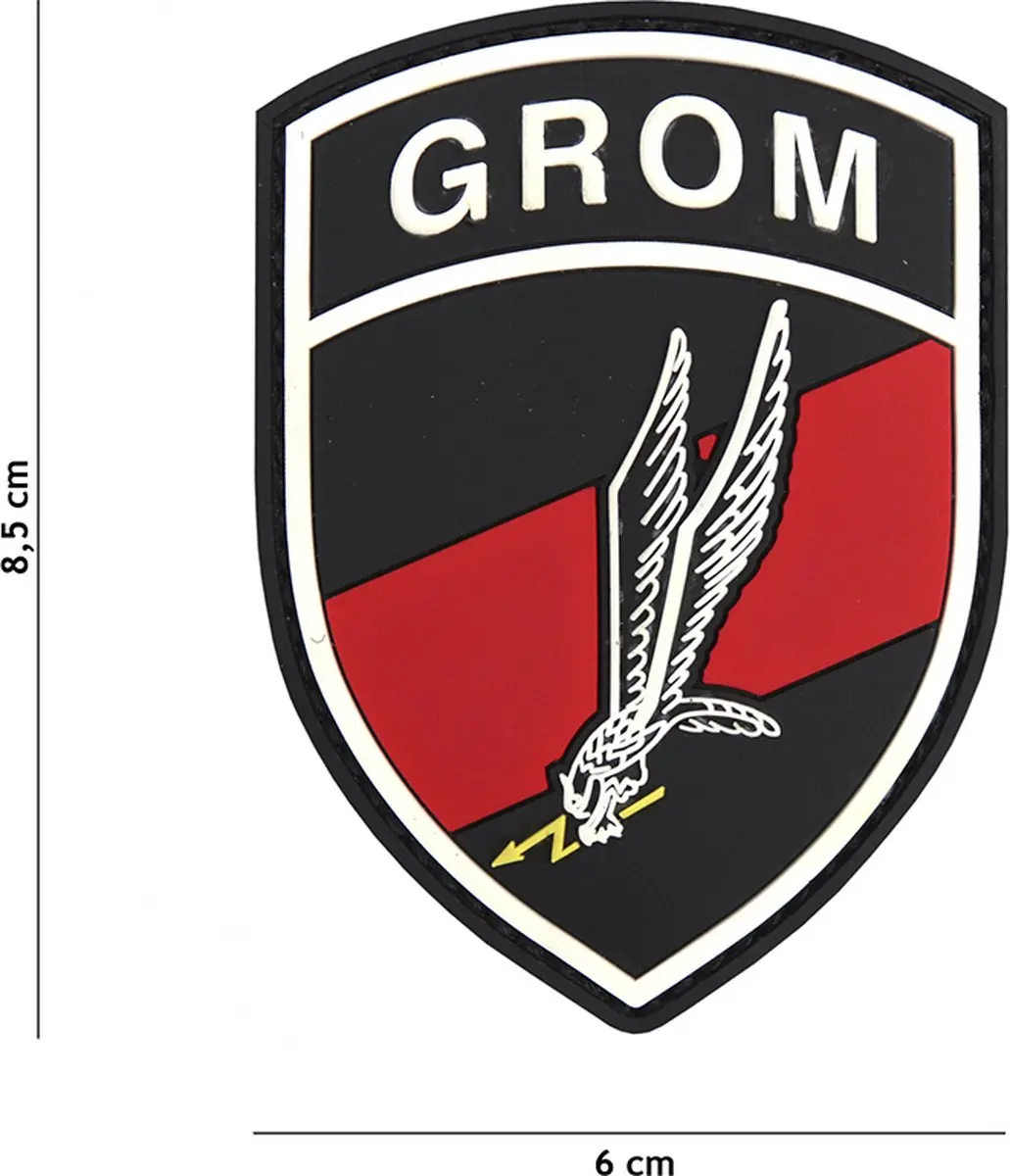 Embleem 3D PVC GROM zwart/rood