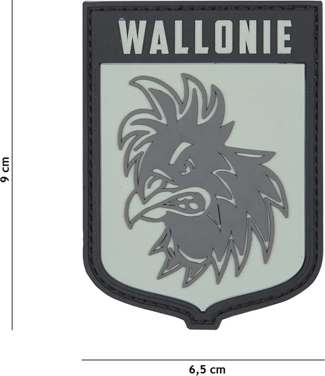 Embleem 3D PVC Wallonie grijs