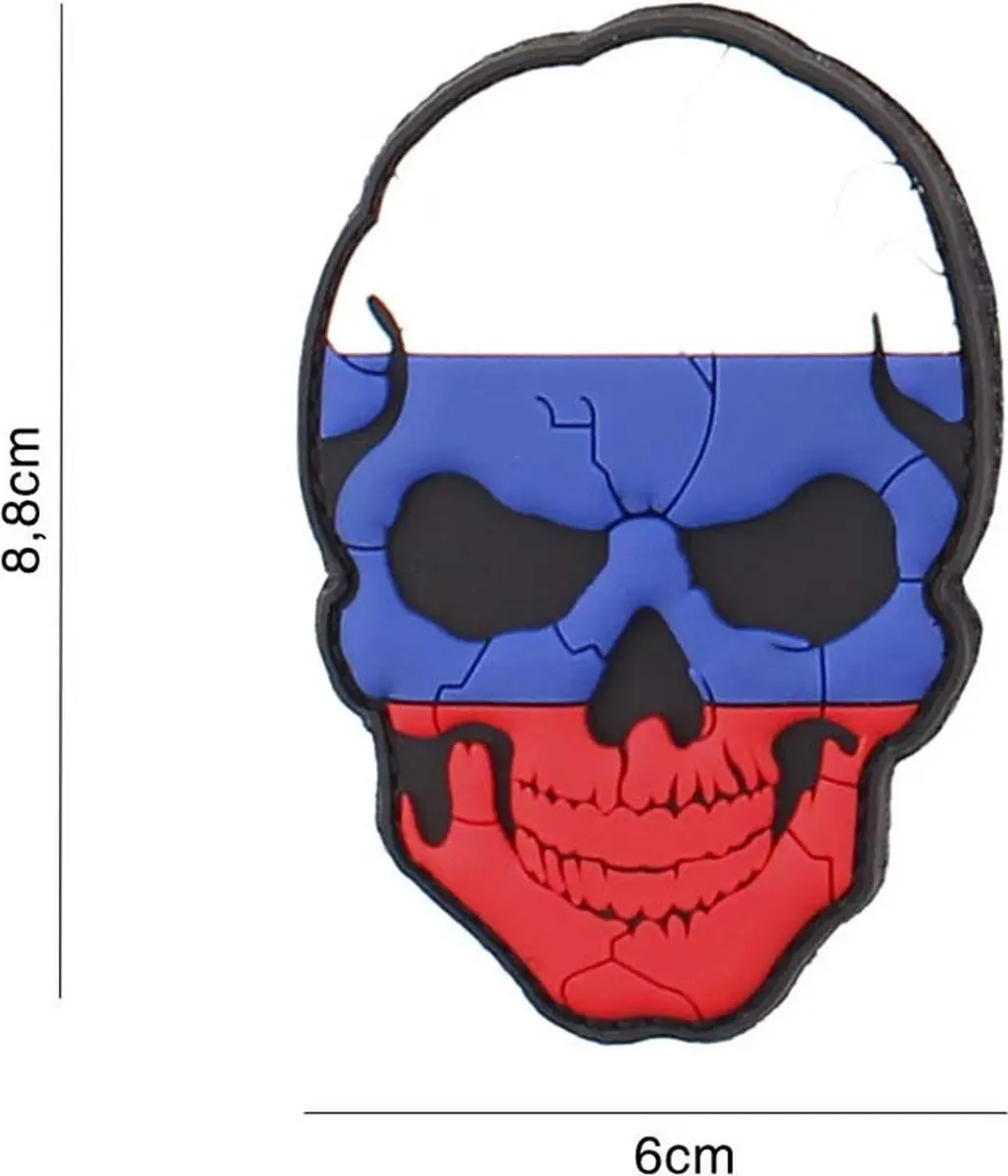 Embleem 3D PVC Skull Rusland cracked