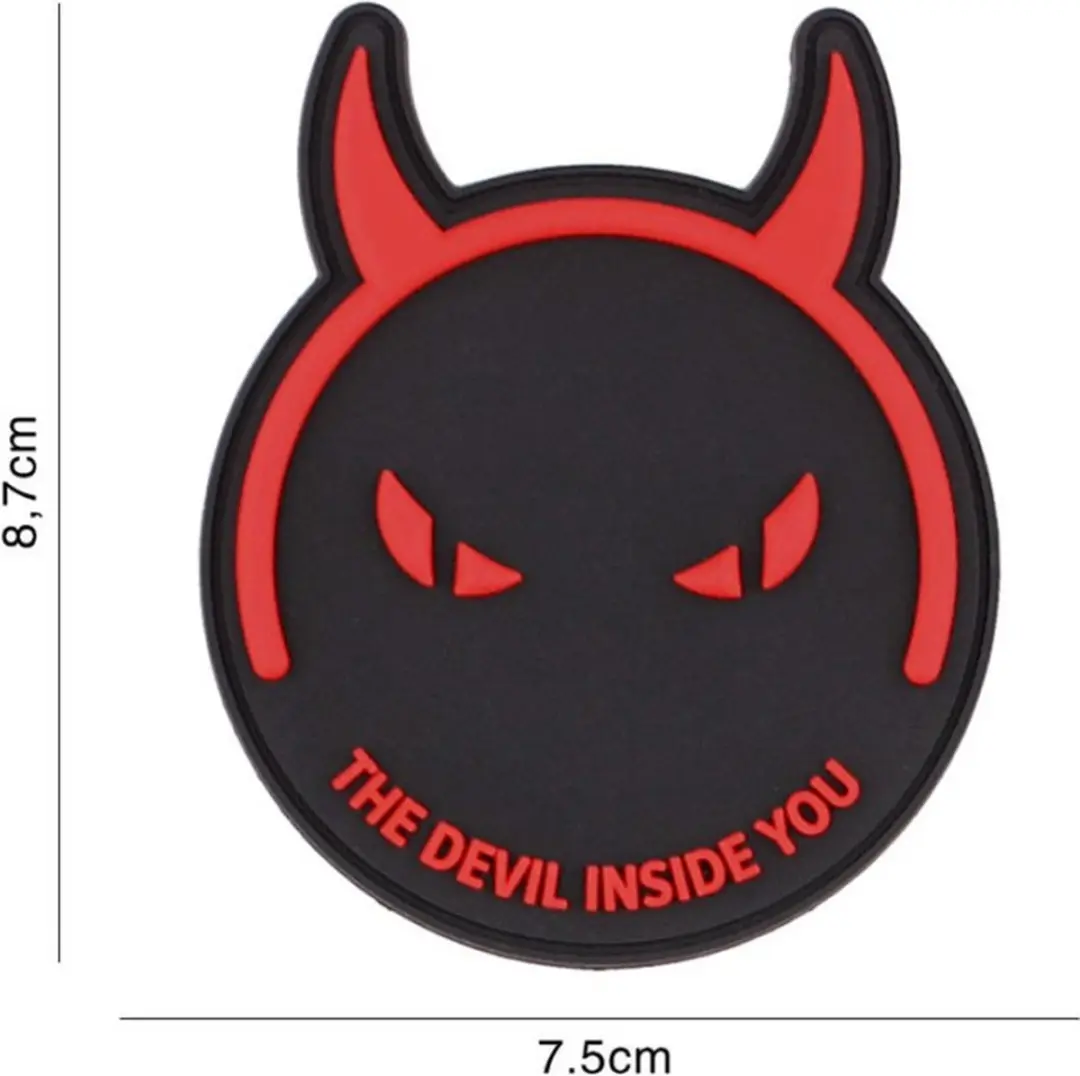 Embleem 3D PVC The Devil Inside You Zwart/Rood