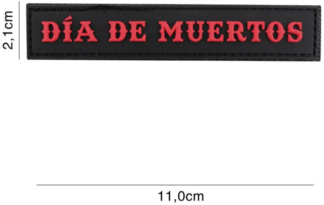 Embleem 3D PVC Memento Mori Zwart/Rood