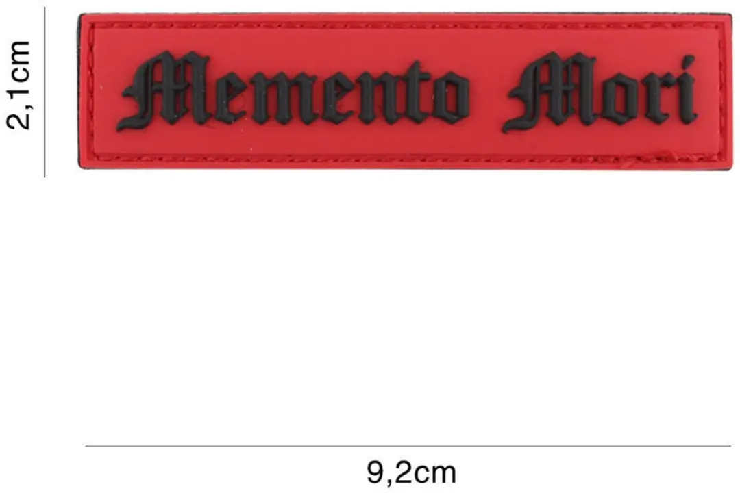 Embleem 3D PVC Memento Mori Rood/Zwart