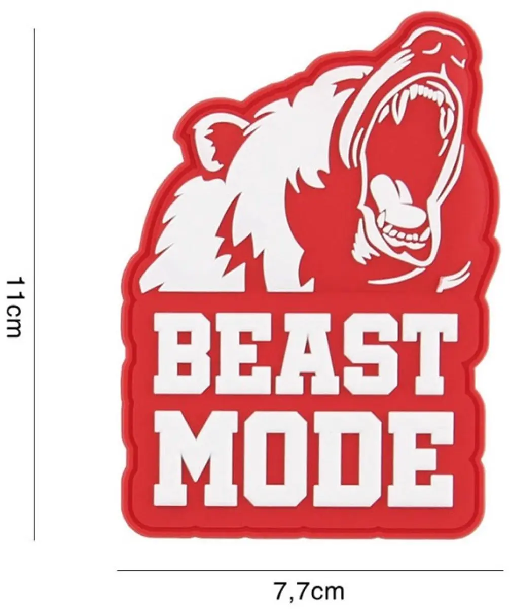 Embleem 3D PVC Beast Mode Rood