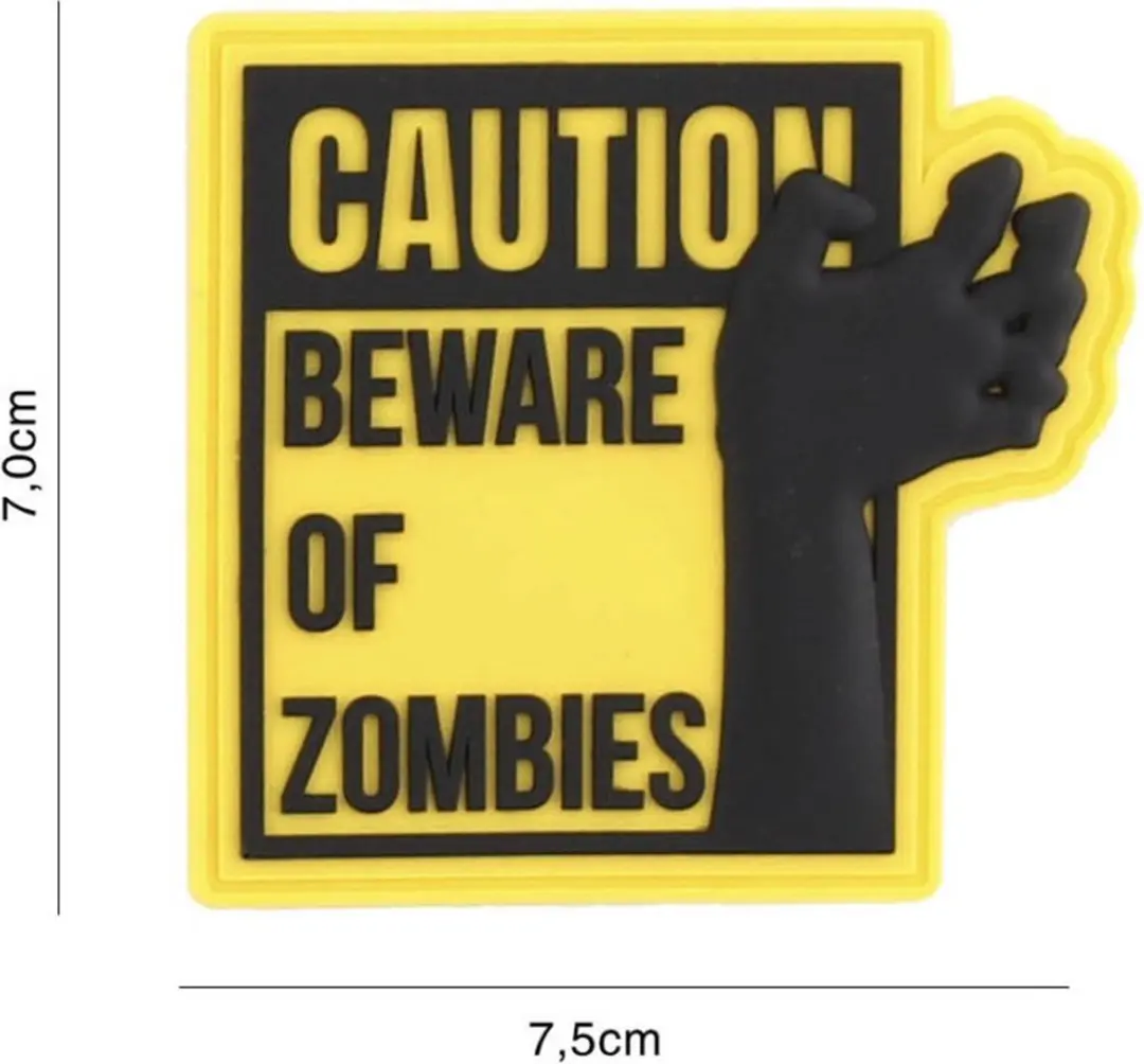 Embleem 3D PVC Caution Geel