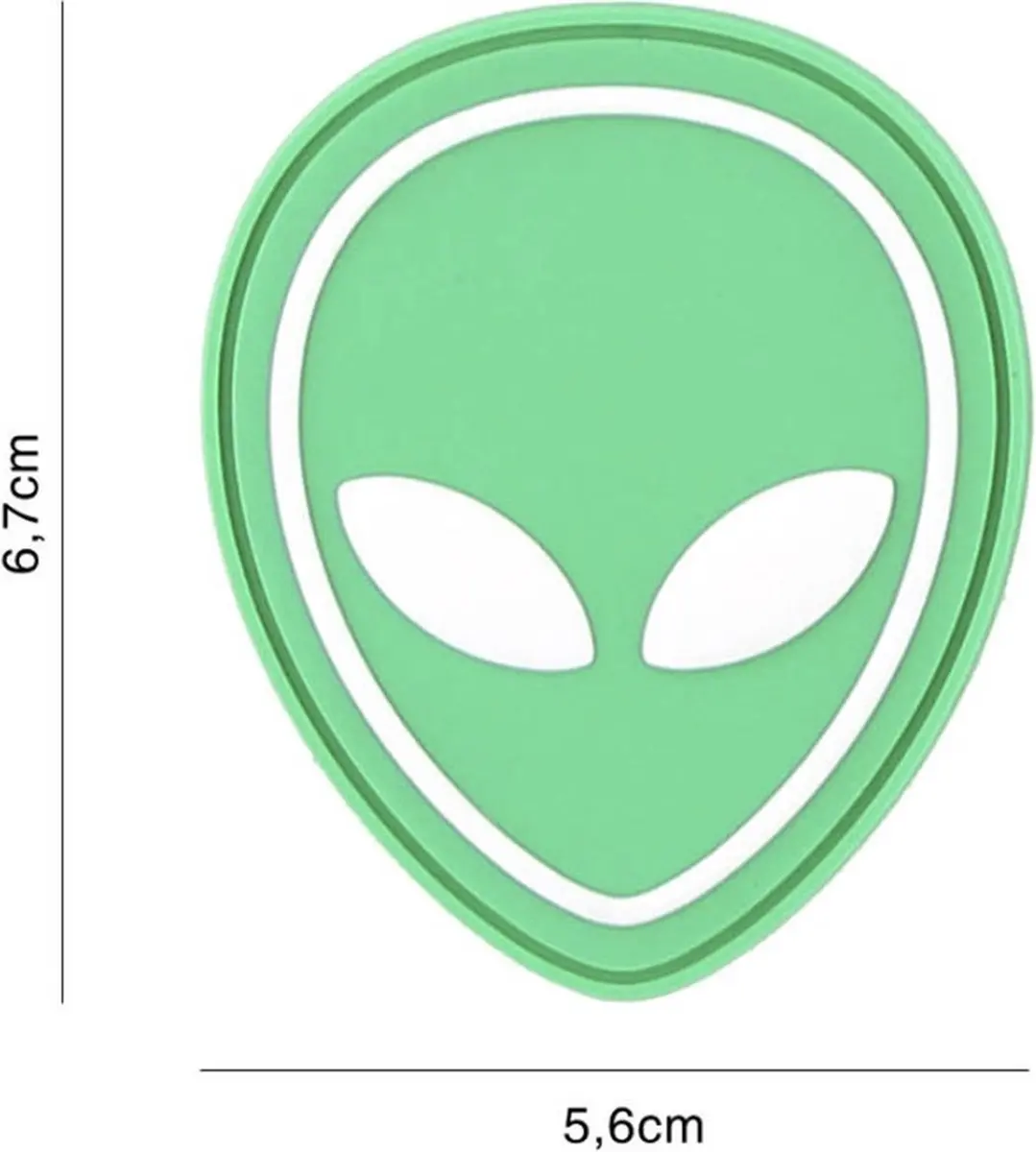 Embleem 3D PVC Alien Groen