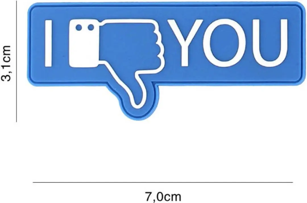 Embleem 3D PVC I Don't like You Blauw