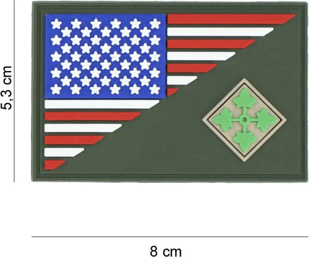 Embleem 3D PVC 4th Infantry halve vlag