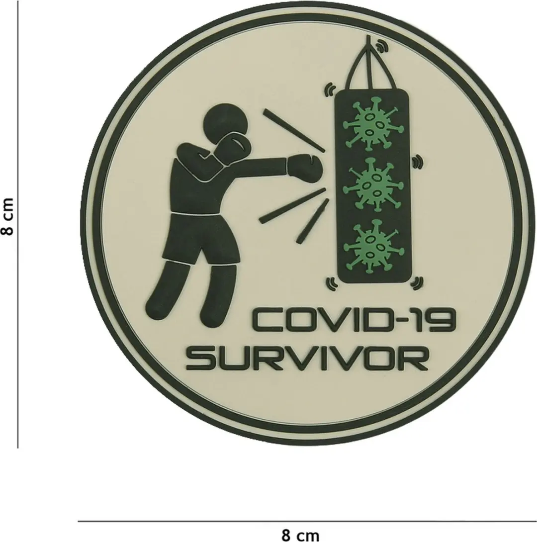 Embleem 3D PVC Covid-19 survivor #6102