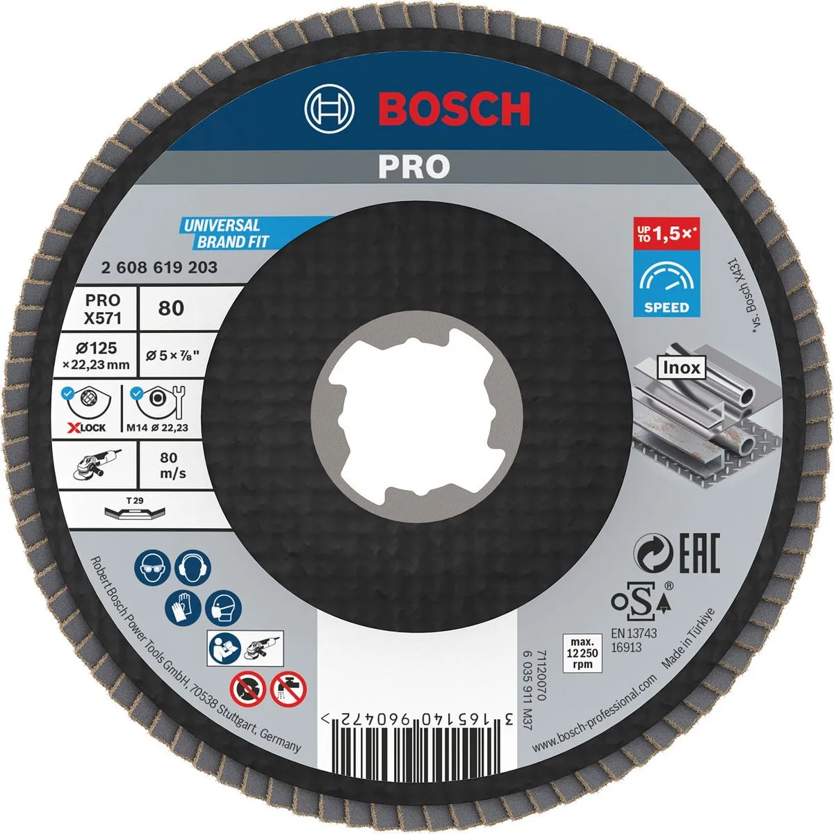 Bosch Professional PRO X571 X-Lock Lamellenschijf 125mm
