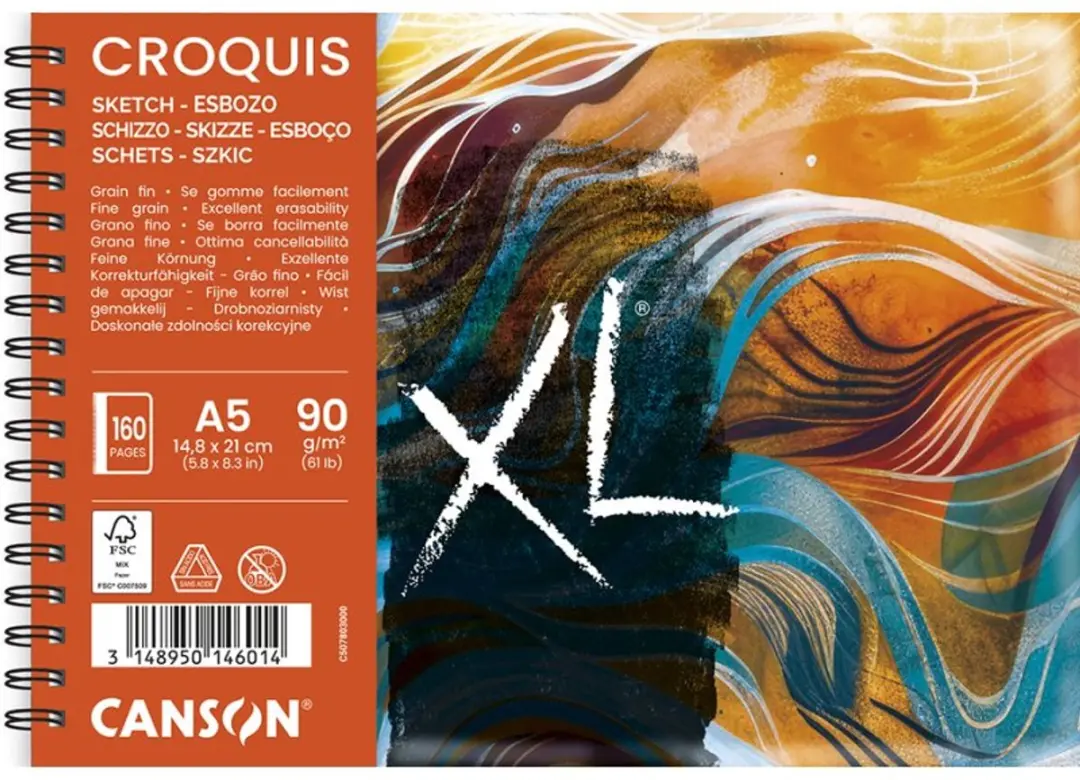 Canson Sketsboek XL Waves A5 80 Vel