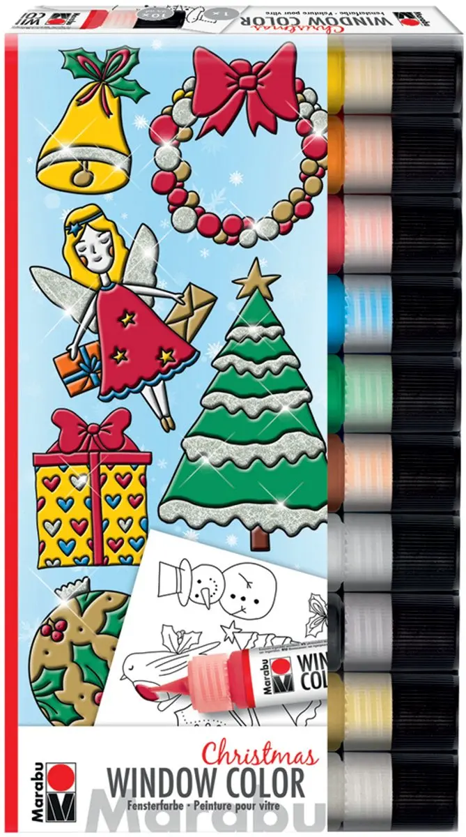 Marabu Window Color Set 'X-Mas', 10 x 25 ml