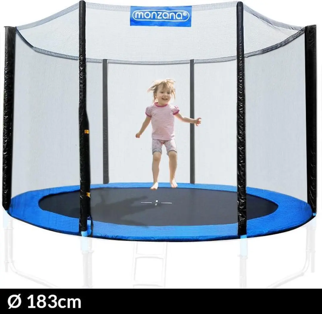 Monzana Veiligheidsnet Trampoline 183cm - 6 Poten - Zwart