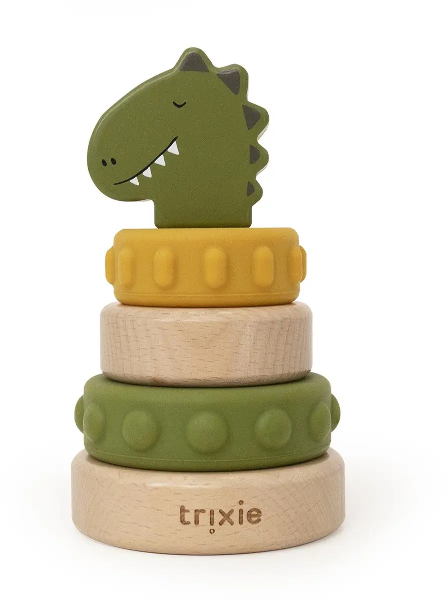 Trixie Houten Stapeltoren met Siliconen Ringen Mr. Dino