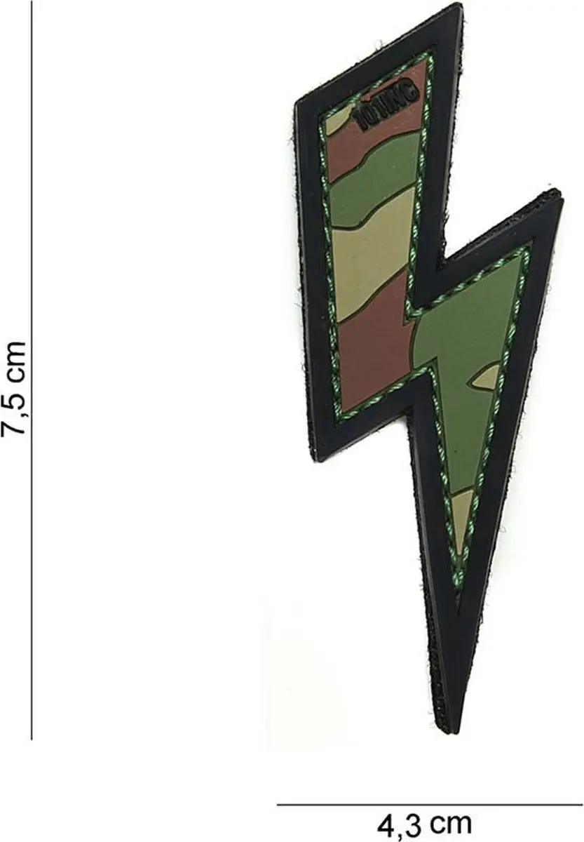 Embleem 3D PVC Bliksem woodland