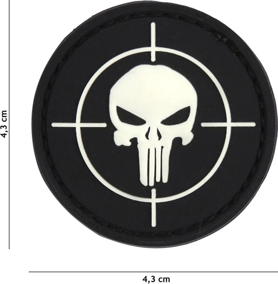 Embleem 3D PVC Punisher vizier zwart