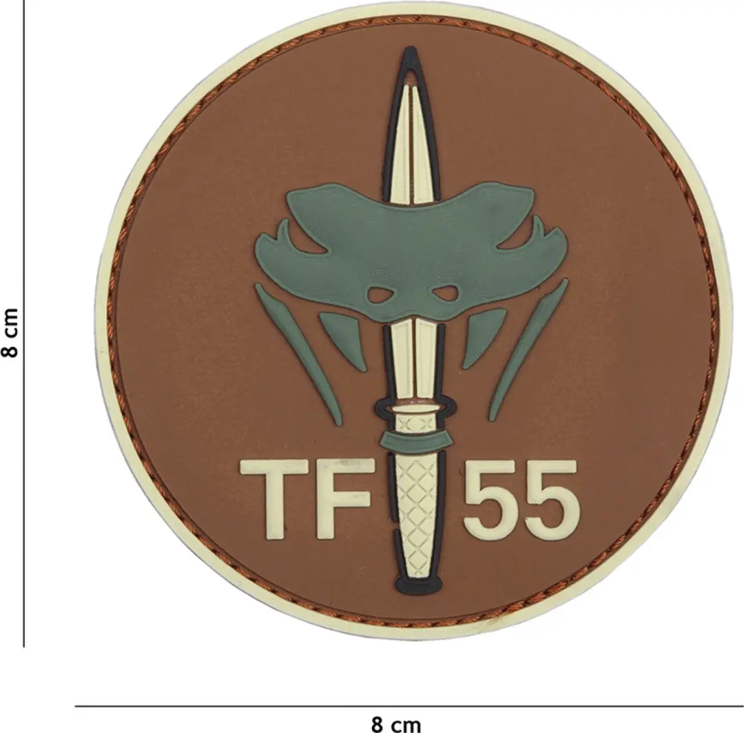 Embleem 3D PVC TF-55 Bruin