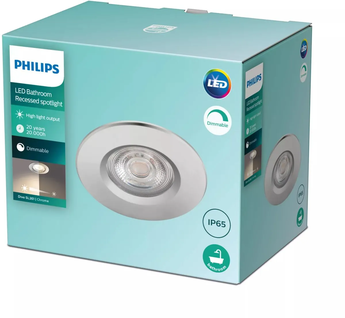 Philips Dive Inbouwspot 1-lichts - Ø8,5cm - Chroom