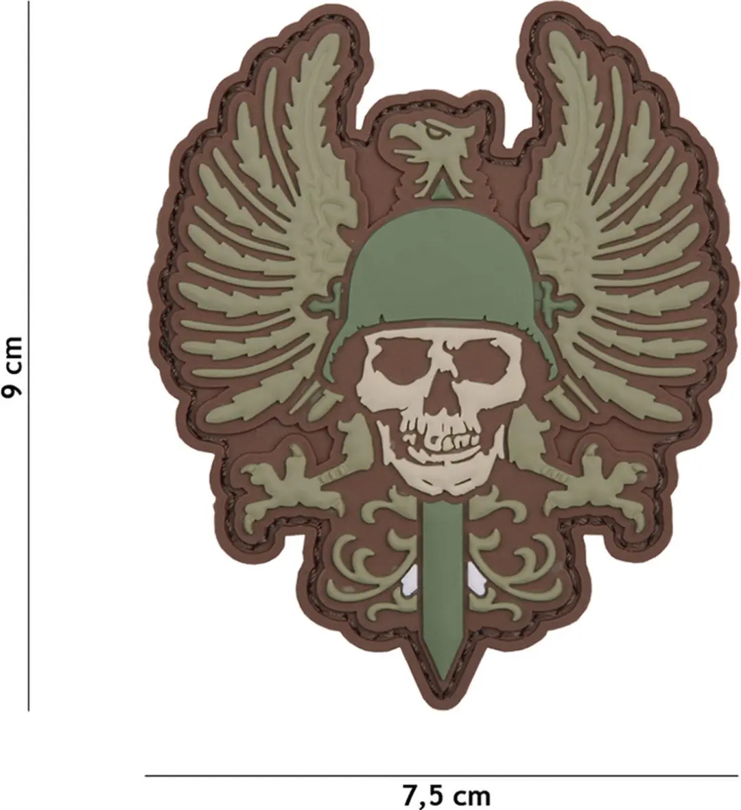Embleem 3D PVC Spaanse skull multi