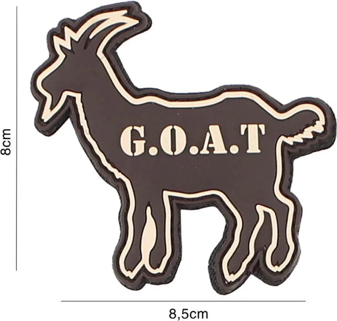 Embleem 3D PVC G.O.A.T. bruin