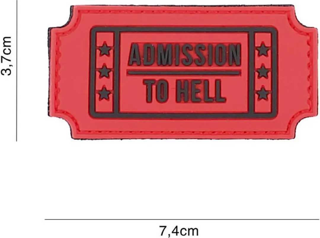 Embleem 3D PVC Admission to hell rood