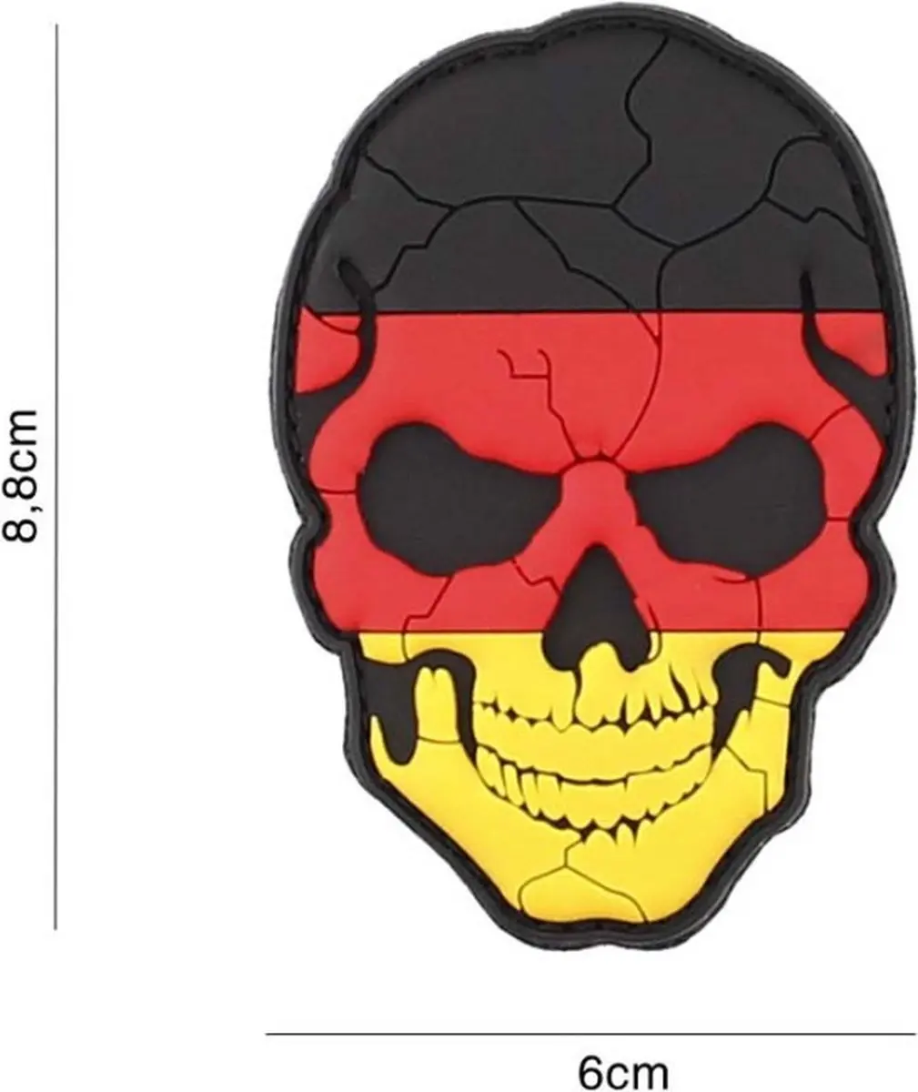 Embleem 3D PVC Skull Duitsland Cracked