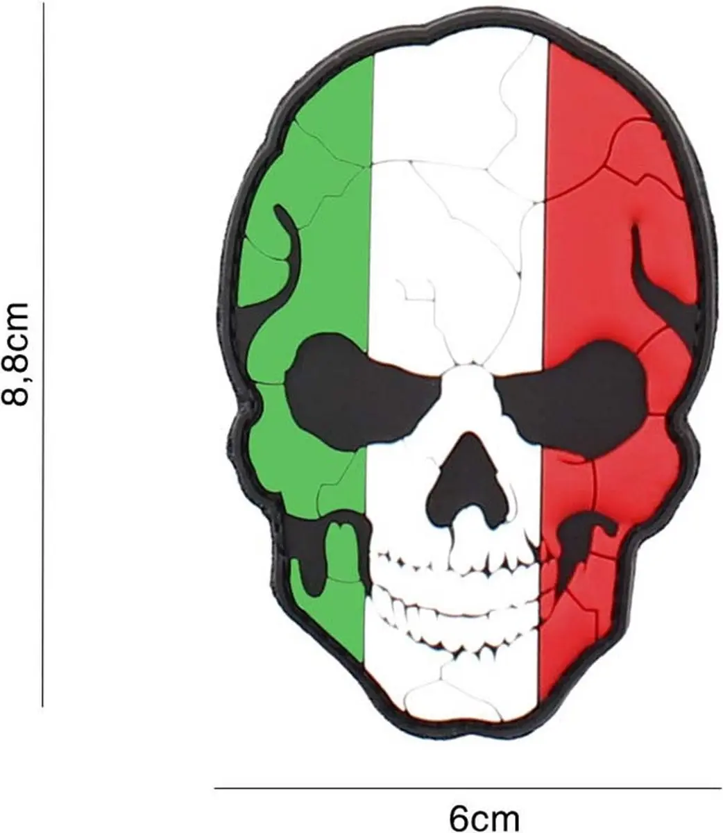 Embleem 3D PVC Skull Italië cracked