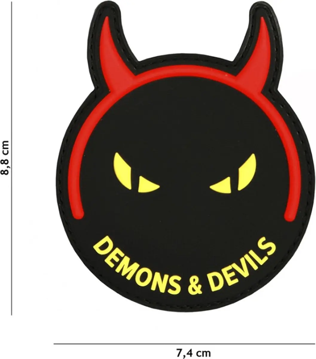 Embleem 3D PVC Demons & Devils Zwart/Geel