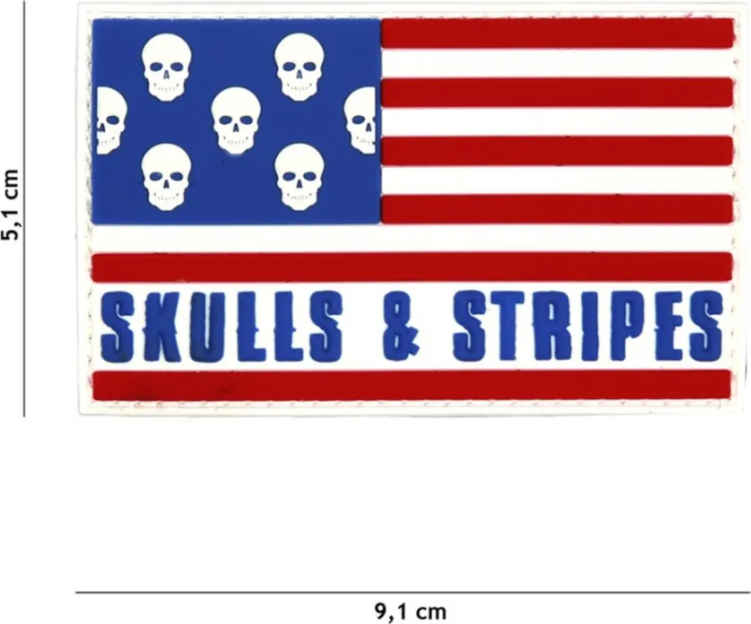 Embleem 3D PVC Skulls & Stripes Big Skulls
