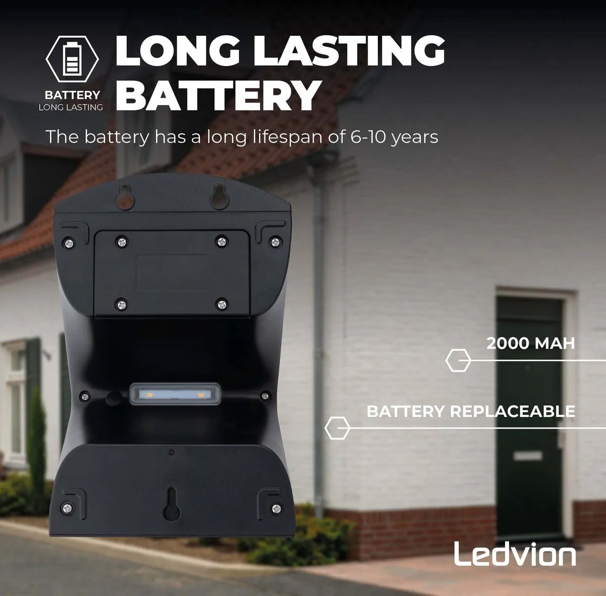 Ledvion Solar LED Wandlamp 4W 3000K IP65 - Zwart