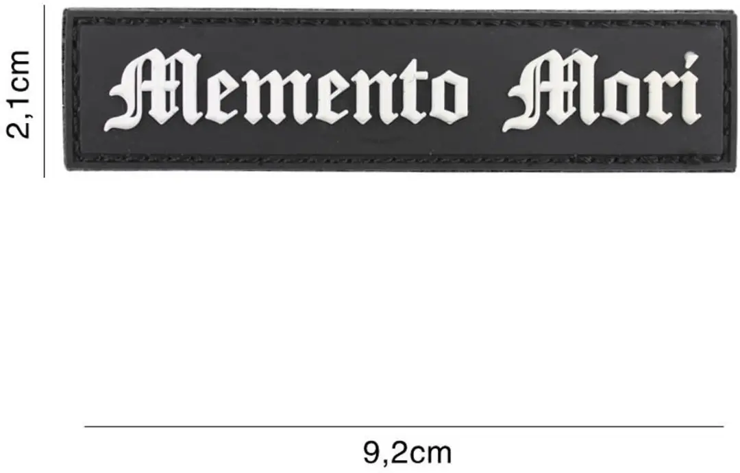 Embleem 3D PVC Memento Mori Zwart/Wit