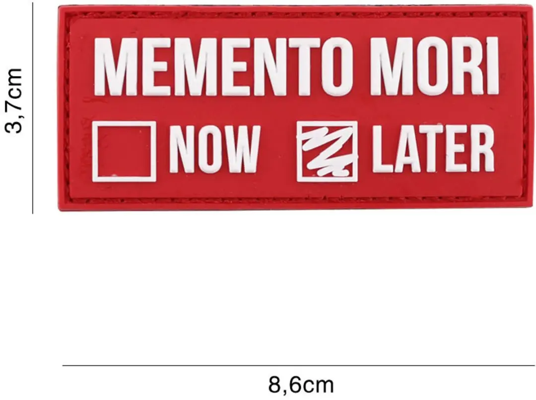 Embleem 3D PVC Memento Mori Rood