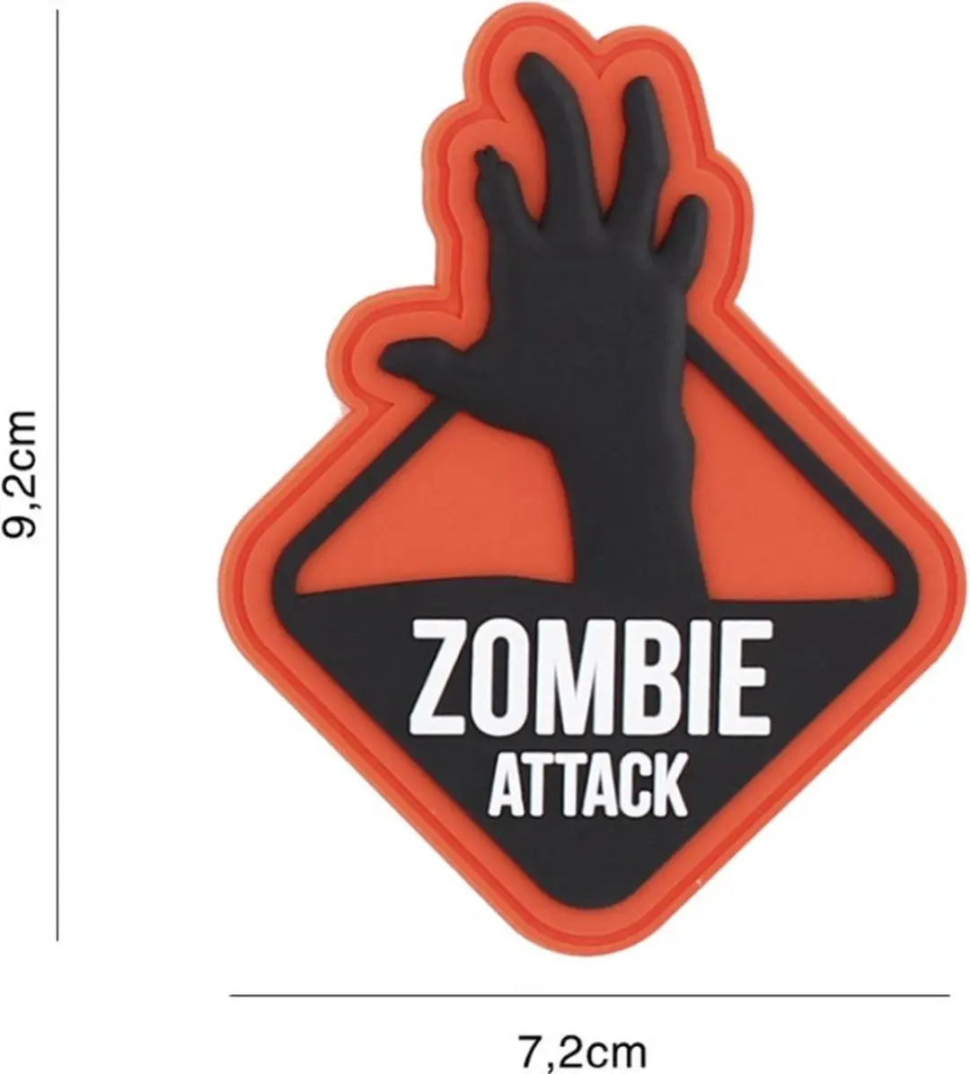 Embleem 3D PVC Zombie Attack 2 Oranje