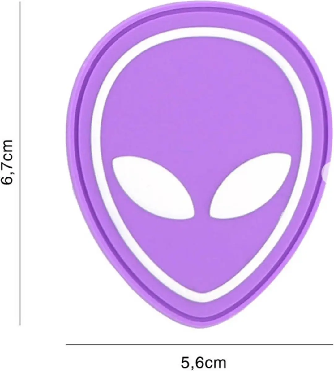 Embleem 3D PVC Alien Paars