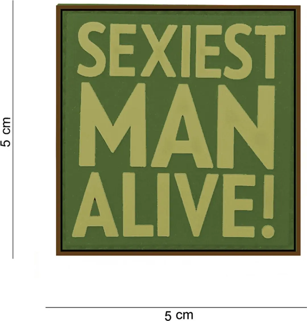 Embleem 3D PVC Sexiest man alive groen