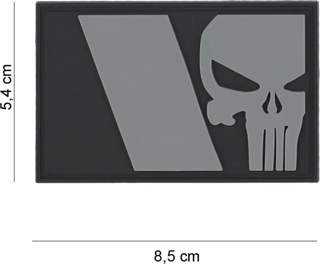 Embleem 3D PVC Punisher Franse vlag grijs