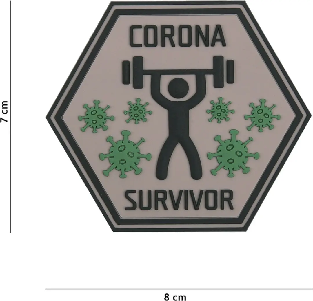 Embleem 3D PVC Corona Survivor #6101