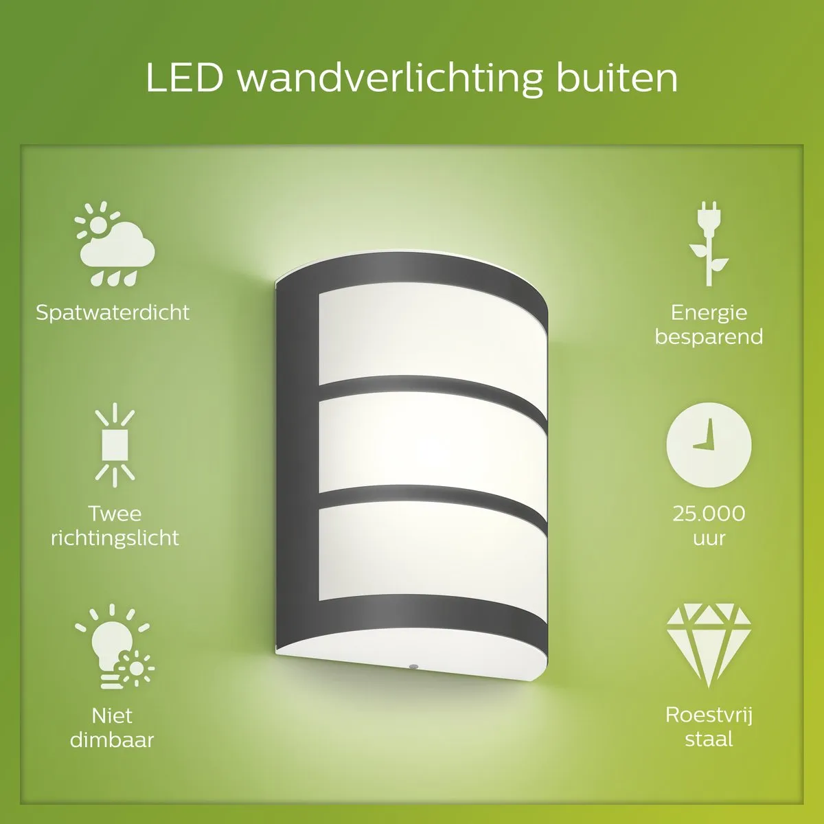 Philips Python Wandlamp 6W 2700K - Antraciet