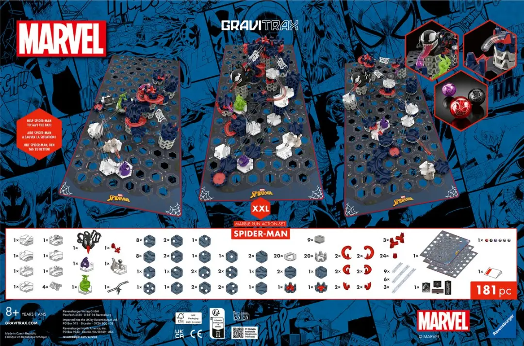 GraviTrax Action Set Spiderman XXL - 181 Onderdelen - Rood/Zwart - afbeelding 3 van 3