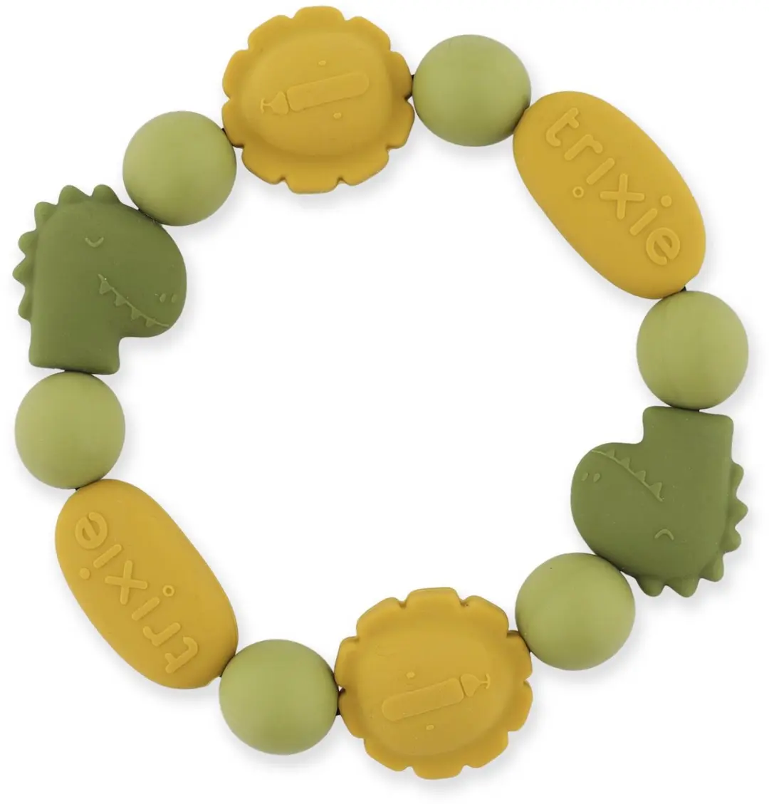 Trixie Siliconen Bijtring Armband Mr. Dino & Mr. Lion